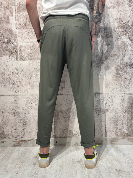 Pantalaccio verde misto lino