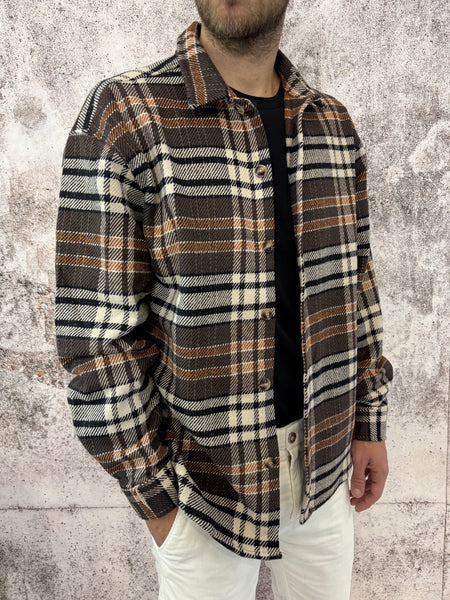 Camicia flanella scozzese moro