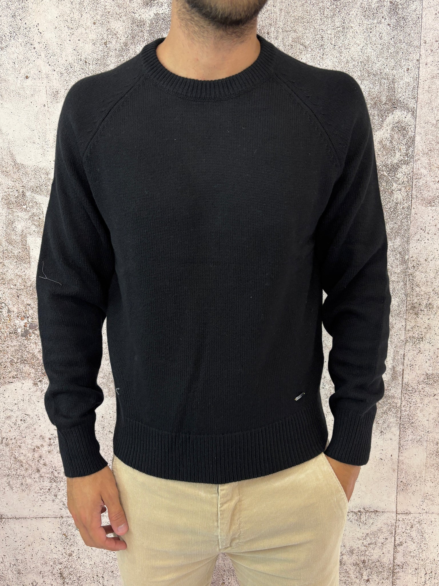 Maglione raglan nero