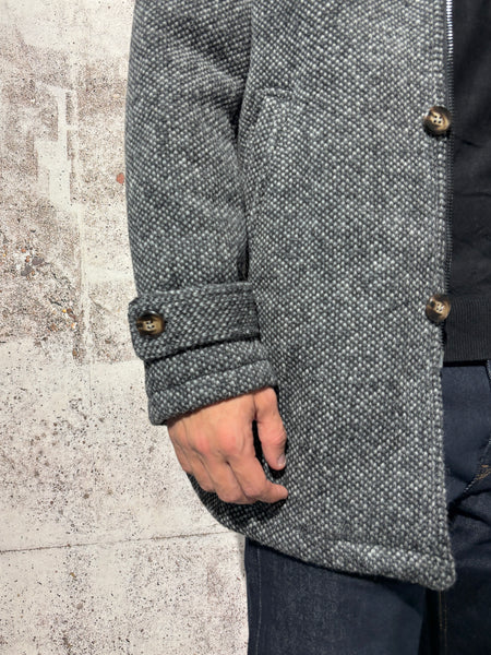 Cappotto mod. parka lana grigio