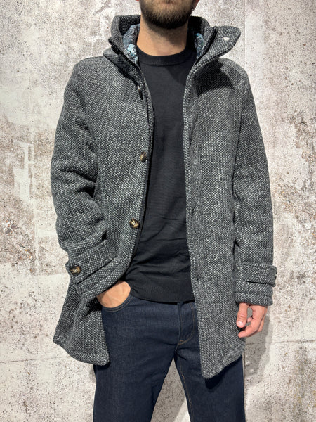 Cappotto mod. parka lana grigio
