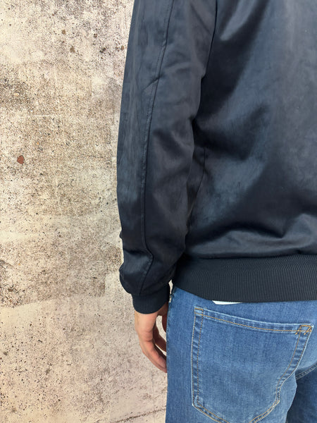 Giubbino bomber scamosciato blu