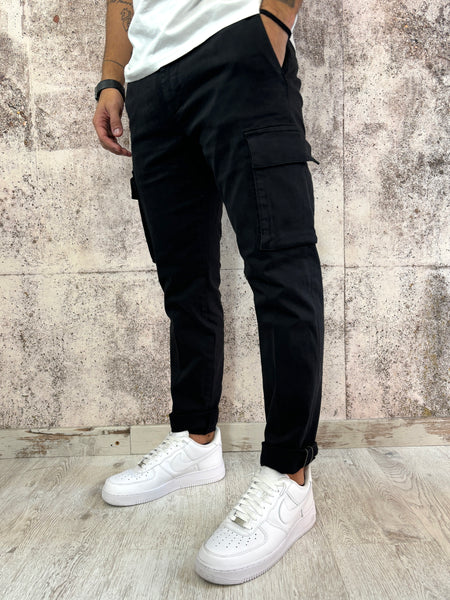 Pantalone cargo nero Slim Fit