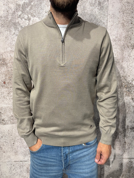 Maglioncino mezza zip camel GL3513
