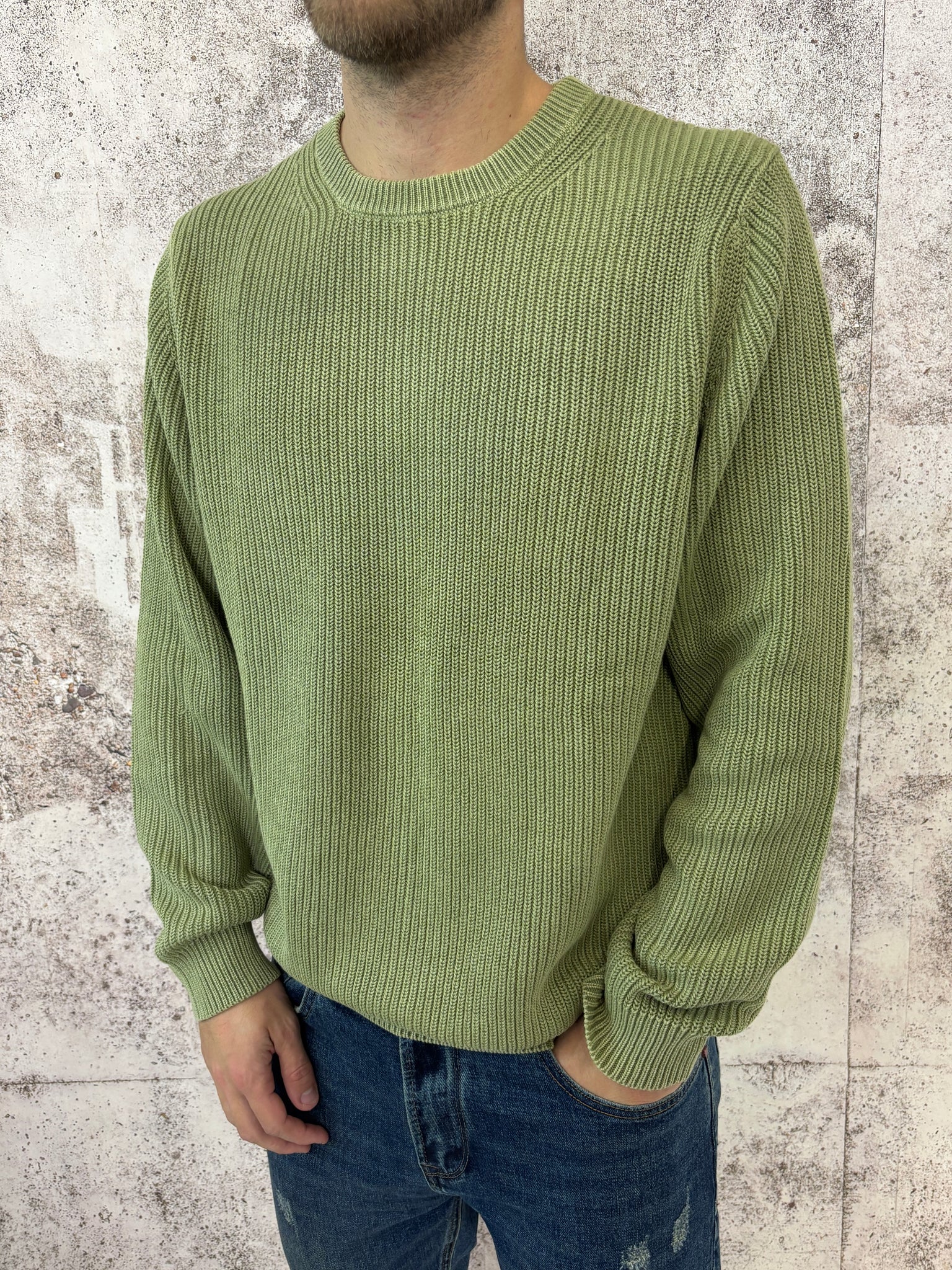Maglione costa inglese verde chiaro