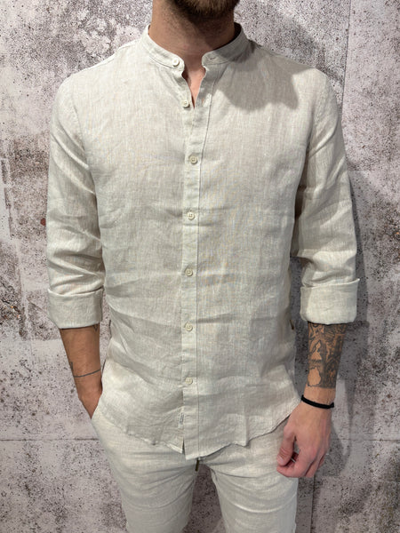 Korean sand linen shirt