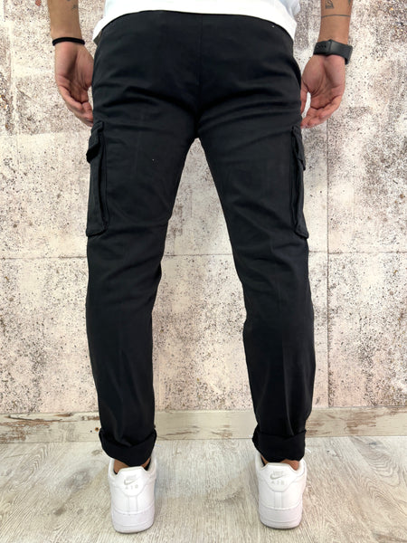 Pantalone cargo nero Slim Fit