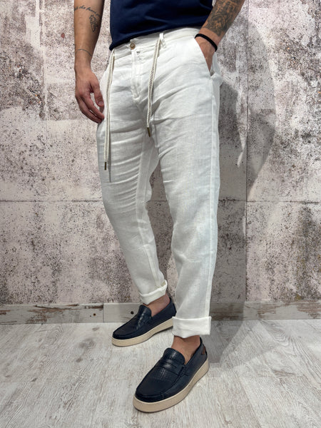 Pantalone lino bianco art. Michigan