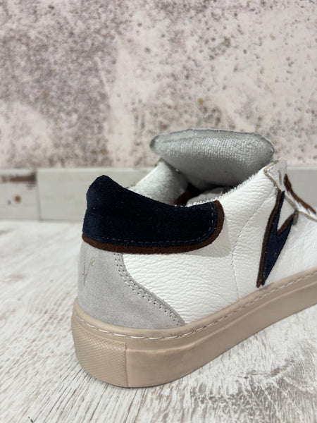 Sneakers Olympic bianca/blu/tabacco