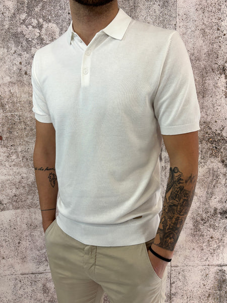 Polo in maglia m/m bianca