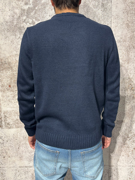 Maglione girocollo blu orsetto