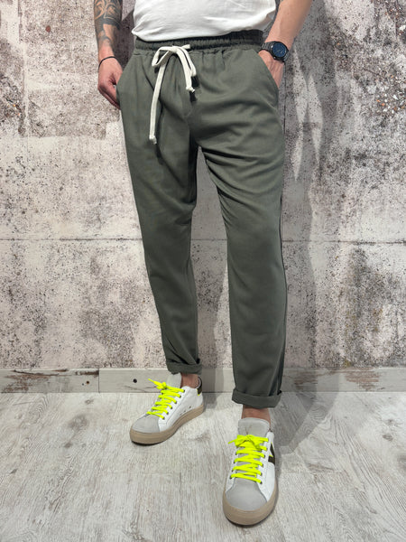 Pantalaccio verde misto lino