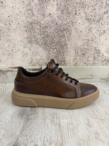 Sneakers pelle marroni