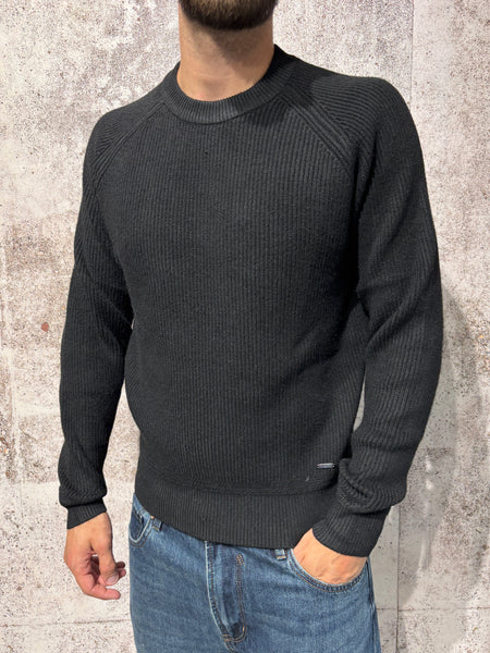 Maglione girocollo raglan nero art. GL35230