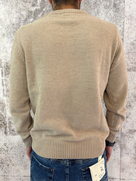 Maglione ciniglia beige