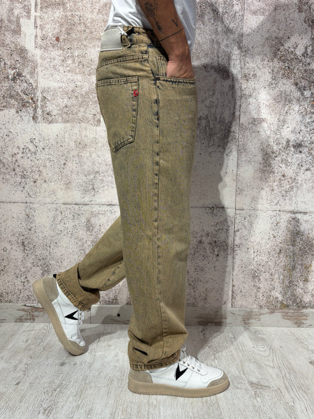 Jeans straight fit cammello vintage