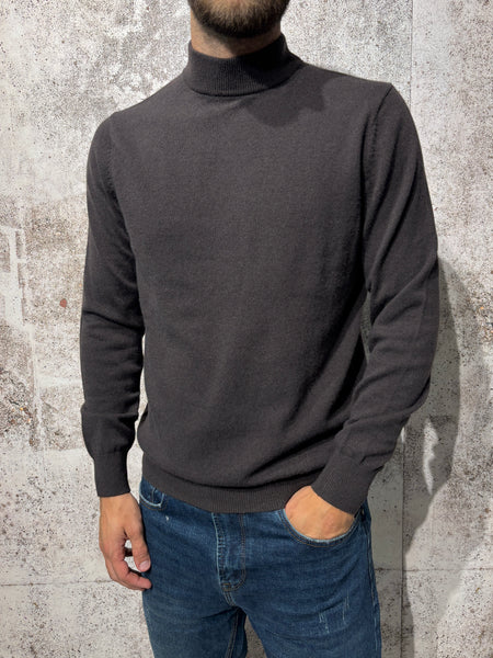 Maglione lupetto moro misto cashmere