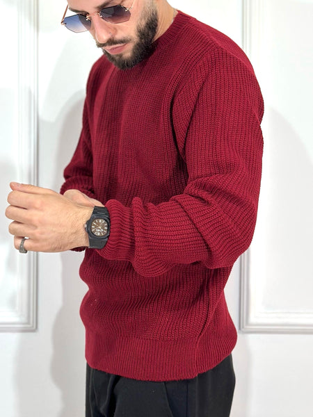 Maglione paricollo costa inglese bordeaux