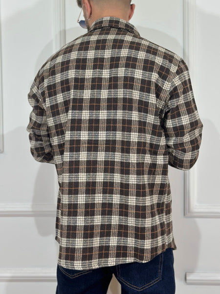 Camicia scozzese marrone/bianca