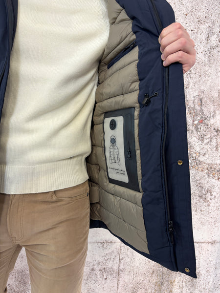 Giubbotto parka lungo col. Blu