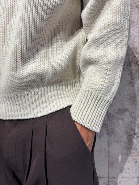 Maglione girocollo beige cropped art. M55