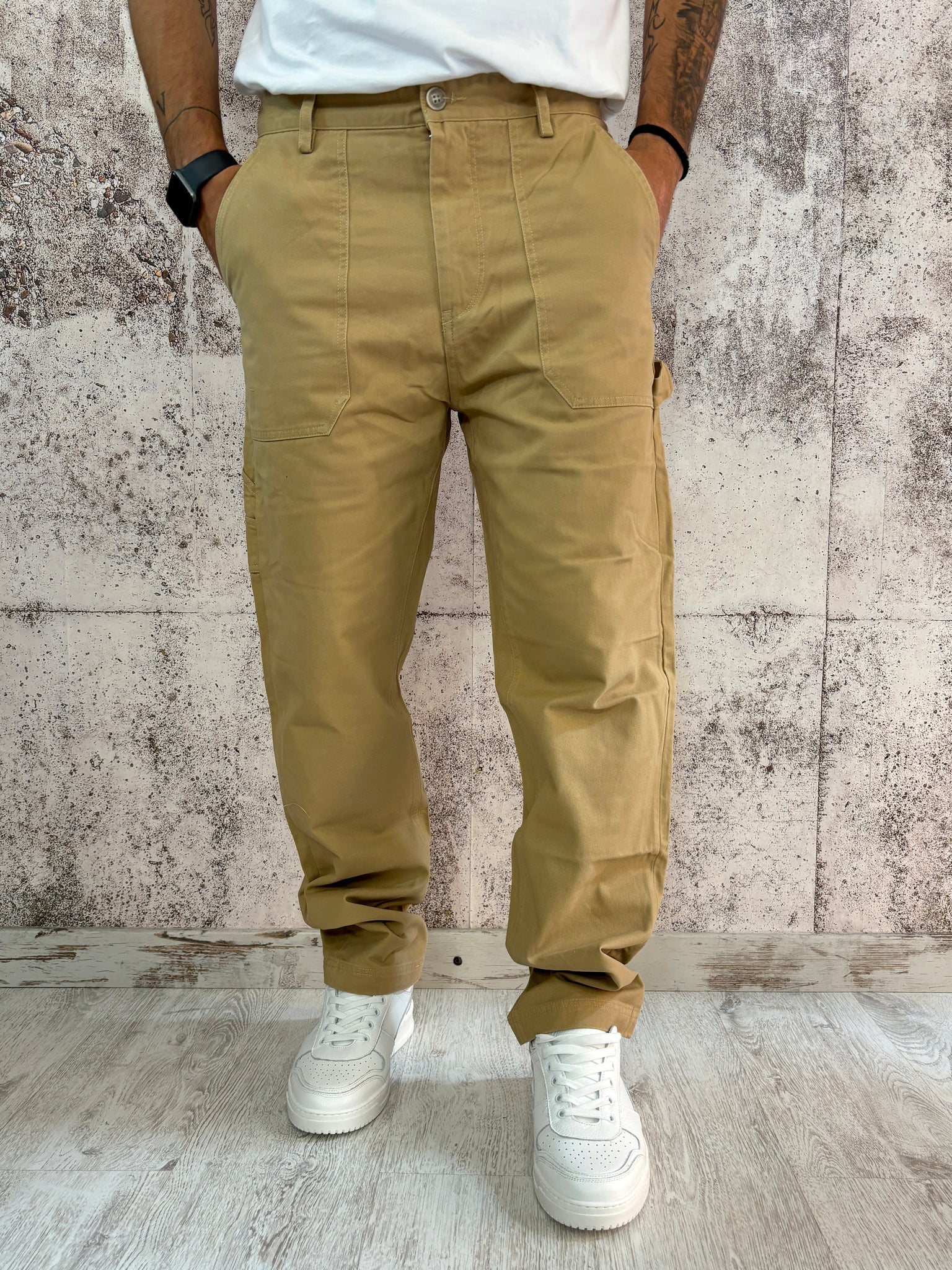 Pantalone work camel