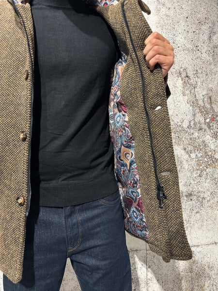 Cappotto mod. parka lana tabacco