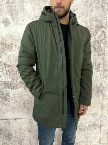 Parka tessuto tecnico verde Militare