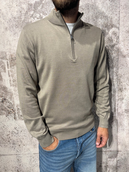 Maglioncino mezza zip camel GL3513