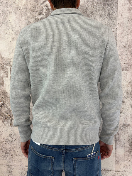 Maglione full zip grigio