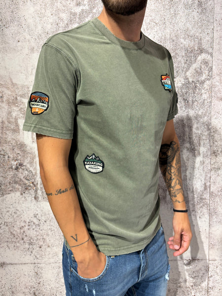 T-shirt militare con patch art. GL2329