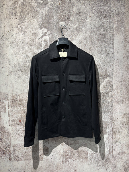 Black suede trucker jacket