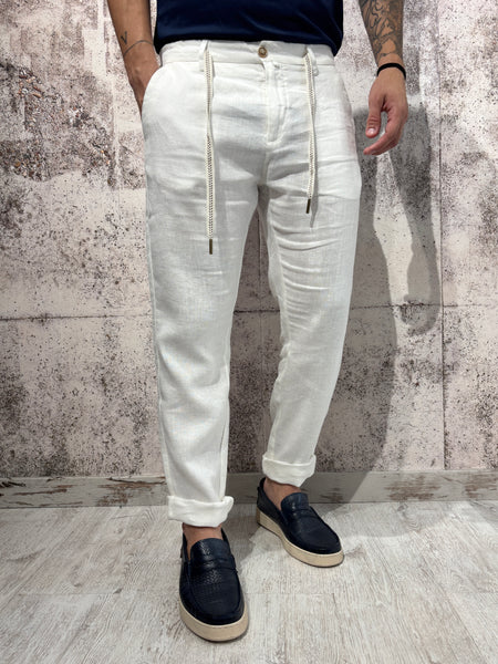 Pantalone lino bianco art. Michigan