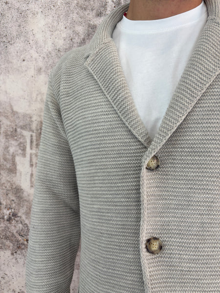 Giacca in maglia beige