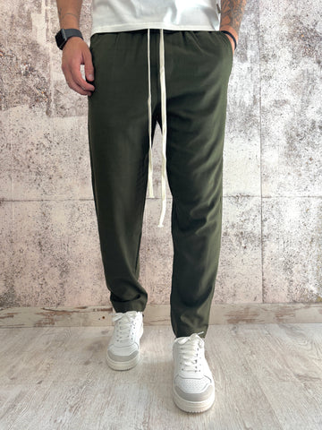 Pantalaccio misto lino verdone