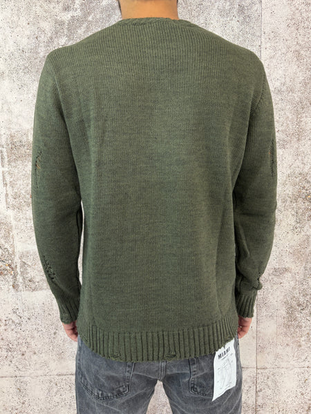 Maglione verdone rotture e cuciture