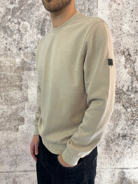 Felpa girocollo beige