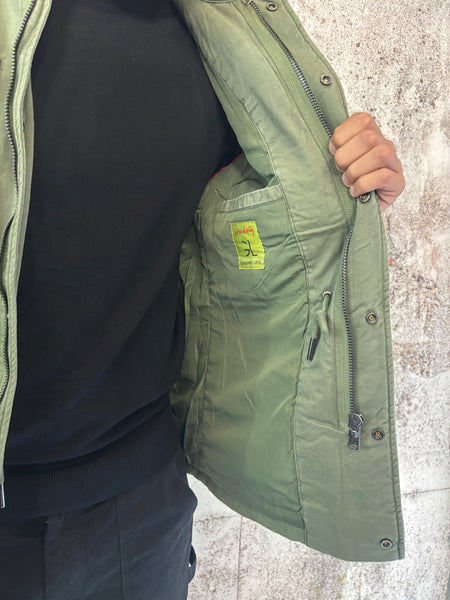 Field jacket militare con patch