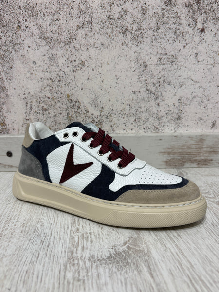 Sneakers superstar bianca blu/grigia/bordeaux