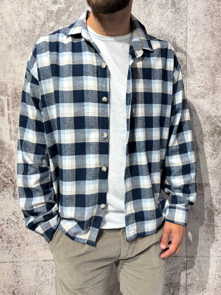 Camicia flanella scozzese blu