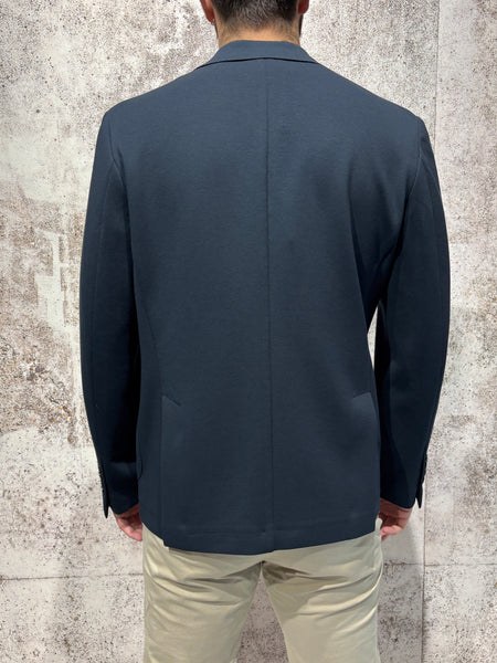 Giacca monopetto jersey blu notte