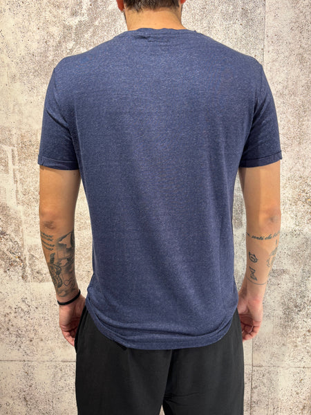 T-Shirt misto lino blu