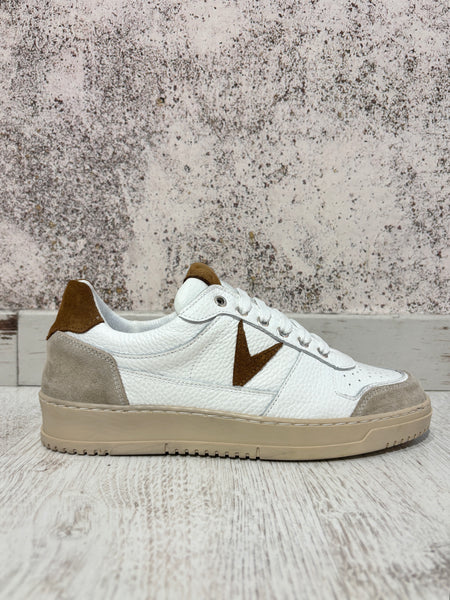 Sneakers College bianca/tabacco