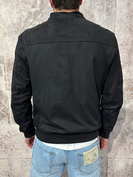 Biker ecopelle scamosciato nero