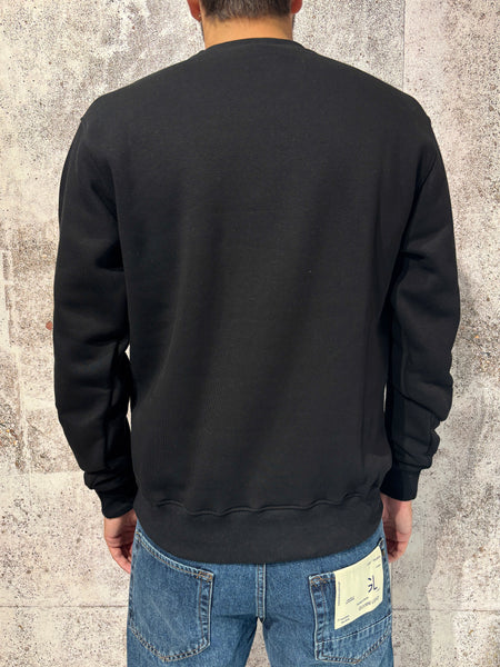 Felpa girocollo nera patch Superculture