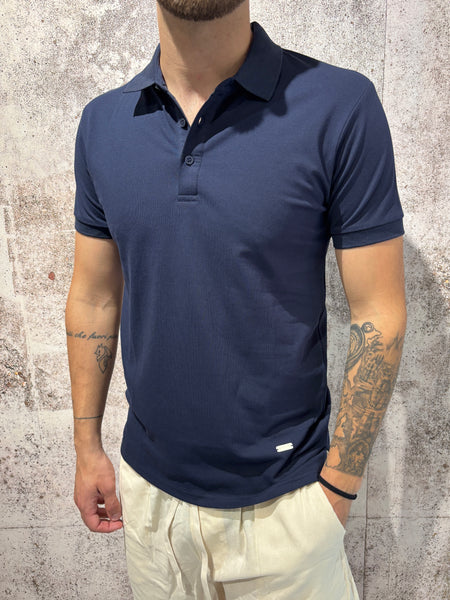 Polo piquet blu