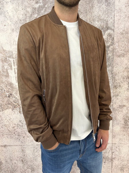Giubbino bomber scamosciato moro