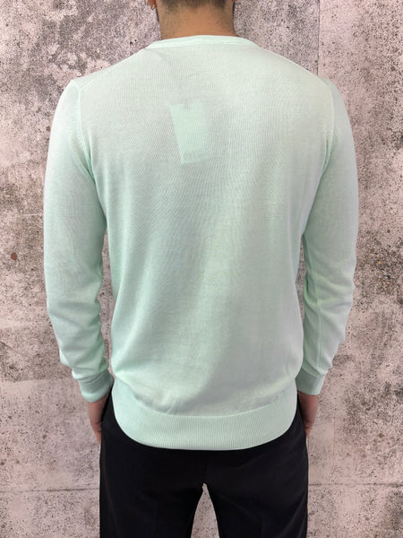 Maglioncino basic verde acqua cotone