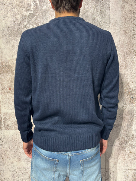 Maglione girocollo blu bandiera