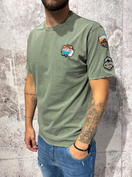 T-shirt militare con patch art. GL2329